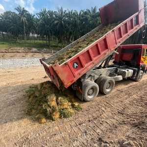 Cow grass delivery using 6-tyre lorry to project site